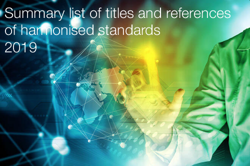 Summary list of titles and references of harmonised standards