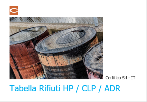 Tabella raccordo HP CLP ADR 2019 Tabella raccordo HP CLP ADR 2019