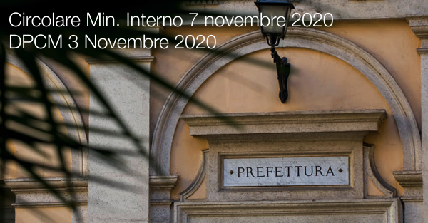 Circolare Min  Interno 7 novembre 2020