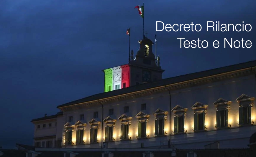 Decreto rilancio   Testo e note