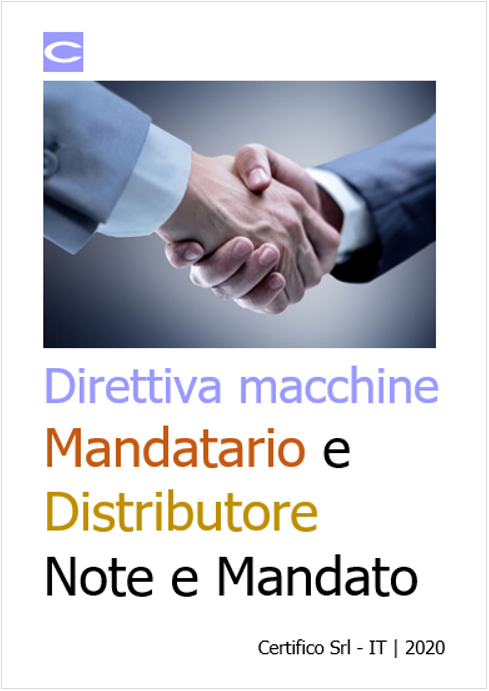 Direttiva macchine Mandatario e Distributore   Note e Modello Mandato