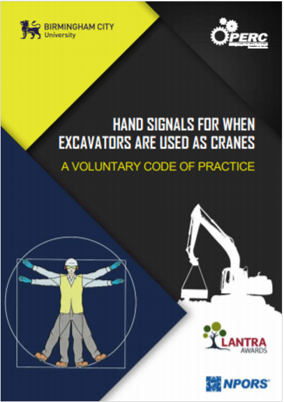 Hand signals for when excavators are used as cranes