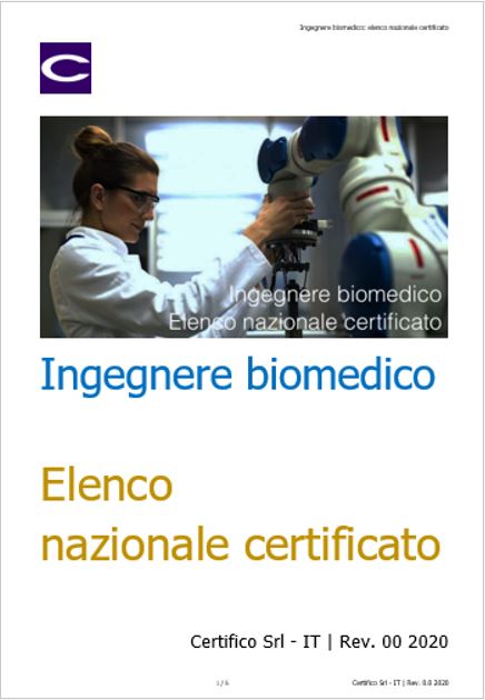 Ingegnere biomedico   Eenco nazionale certificato