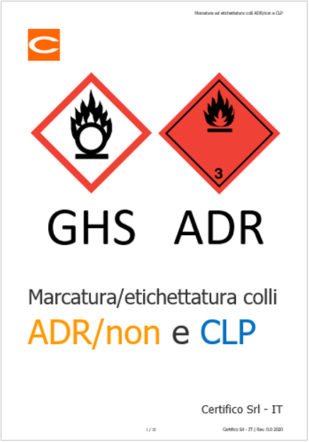 Marcatura ed etichettatura colli ADR o non ADR e CLP