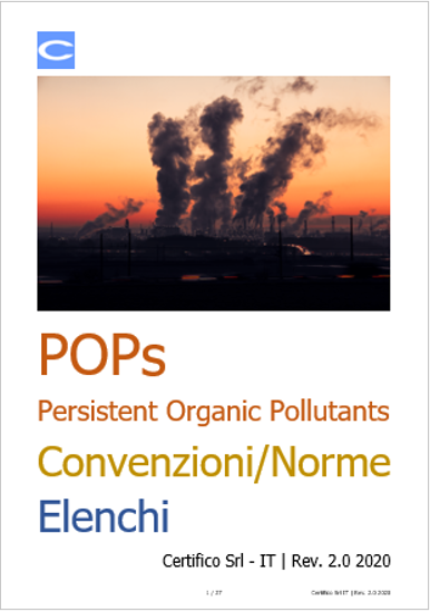 POS Persistent Organic Pollutants Convenzioni Norme ed Elenchi POS Persistent Organic Pollutants Convenzioni Norme ed Elenchi