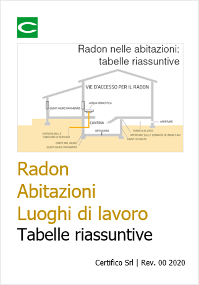 Radon abitazioni e luoghi di lavoro Radon abitazioni e luoghi di lavoro
