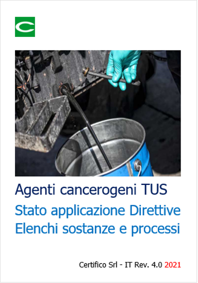 Agenti canccerogeni TUS 4 0 2021 Agenti canccerogeni TUS 4 0 2021
