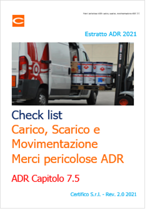 Check list Carico Scarico e Movimentazione Merci pericolose ADR Rev  2 0 2021