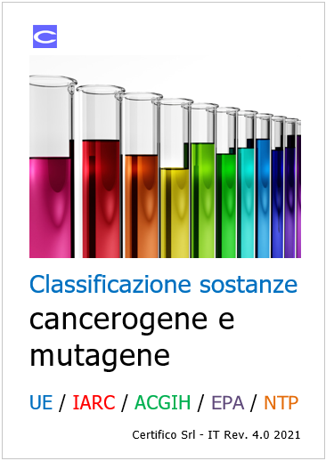 Classificazione sostanze cancerogene mutagene 4 0 2021