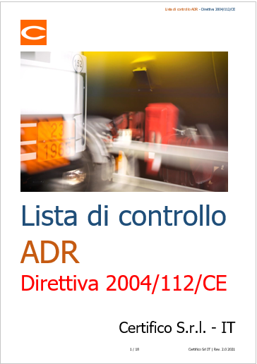 Cover Lista di controllo ADR 2021 Cover Lista di controllo ADR 2021