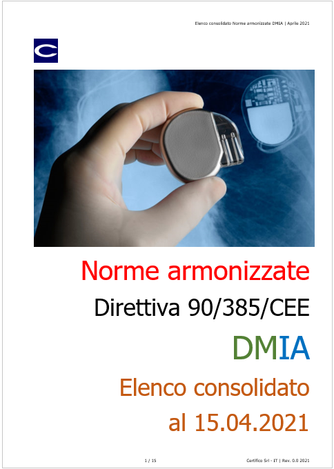 Cover Norme armonizzate DMIA