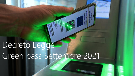 Decreto Legge Green pass Settembre 2021