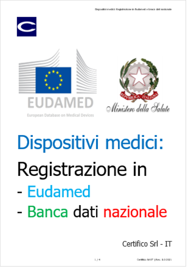 Dispositivi medici   Registrazione in Eudamed e banca dati nazionale