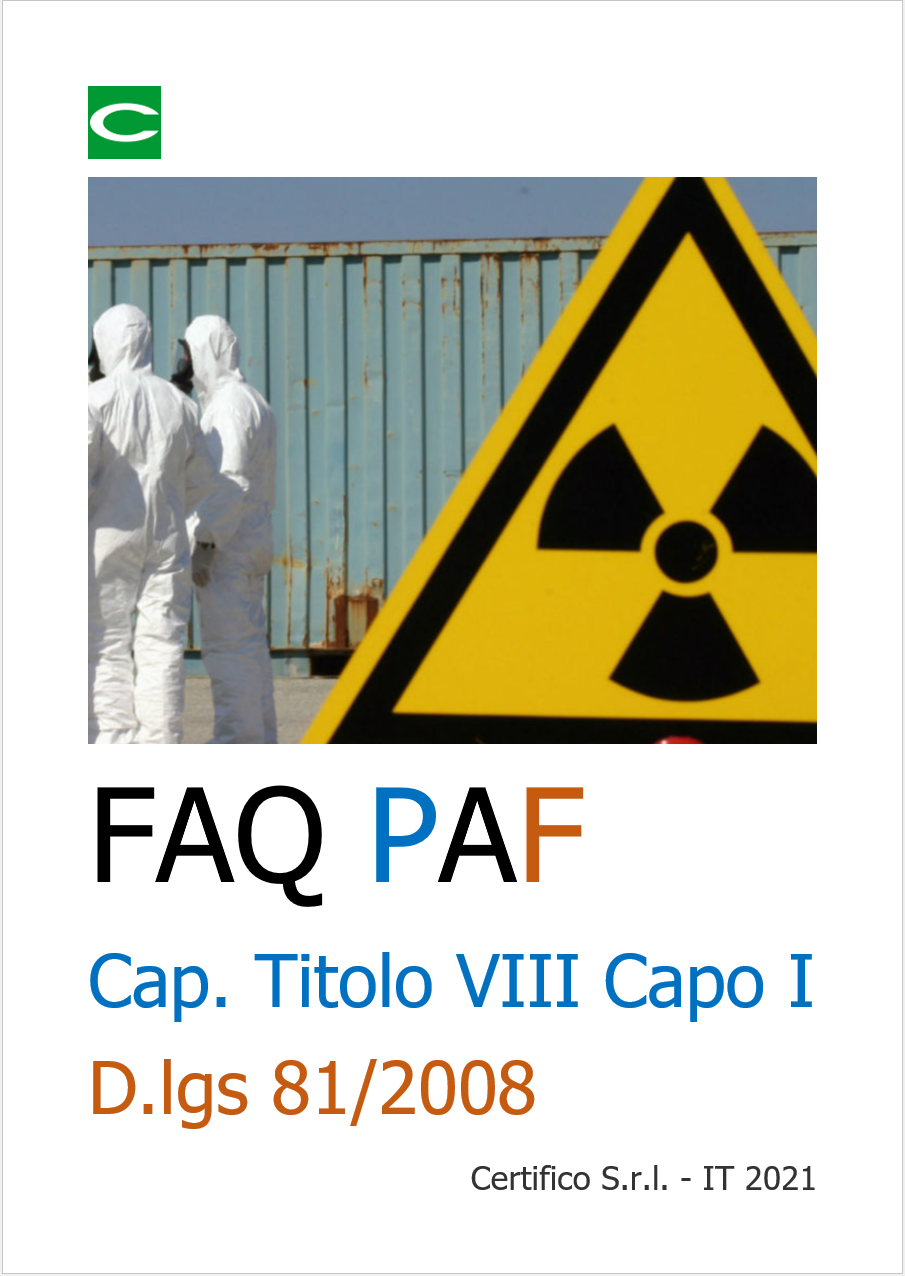 FAQ PAF   Cap  Titolo VIII Capo I Dlgs 81 2008