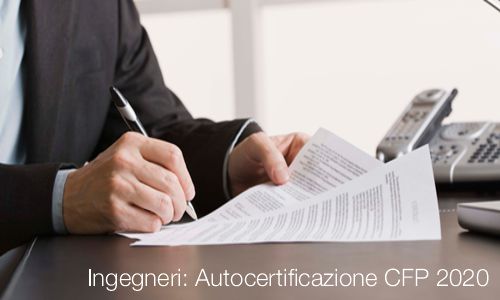 Ingegneri   Autocertificazione CFP 2020