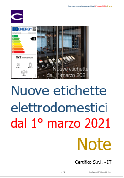 Nuove etichette elettrodomestici dal 01 marzo 2021
