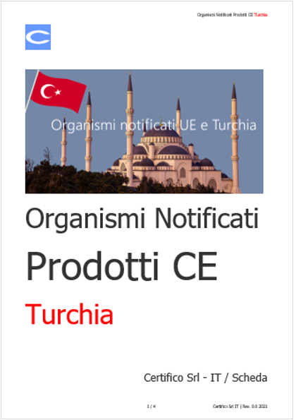 Organismi notificati Prodotti CE Turchia
