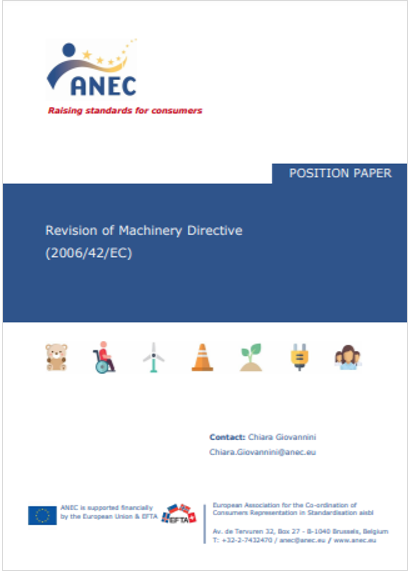 Position paper Revision of Machinery Directive 2006 42 EC ANEC