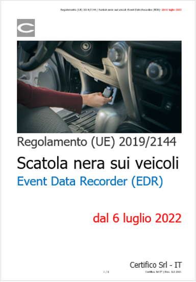 Regolamento  UE  2019 2144   Scatola nera sui veicoli dal 6 luglio 2022
