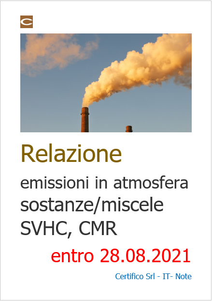 Relazione emissioni in atmposfera SVHC CMR