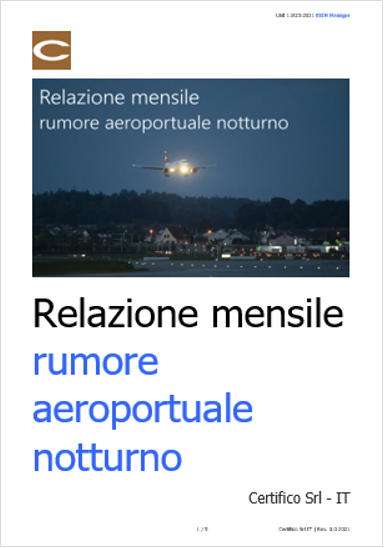 Relazione mensile rumore aeroportuale notturno