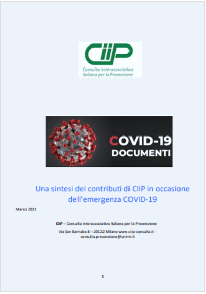 Una sintesi dei contributi di CIIP in occasione dell emergenza COVID 19