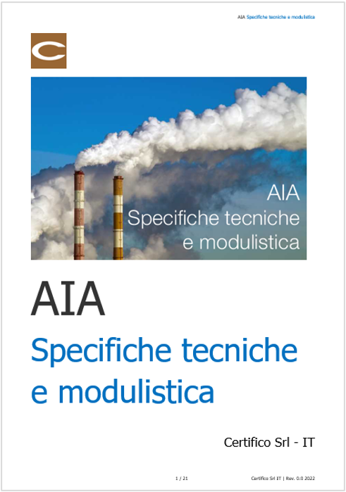 AIA Specifiche tecniche e modulista