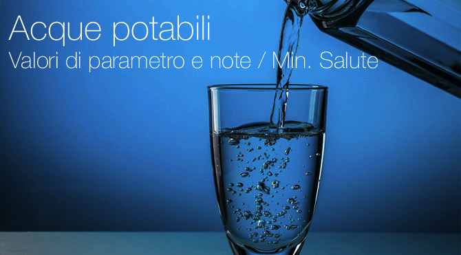 Acque potabili   Valori di parametro e note   Min  Salute