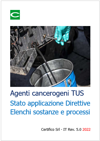 Agenti cancerogeni TUS Elenchi sostanze e processi Agenti cancerogeni TUS Elenchi sostanze e processi