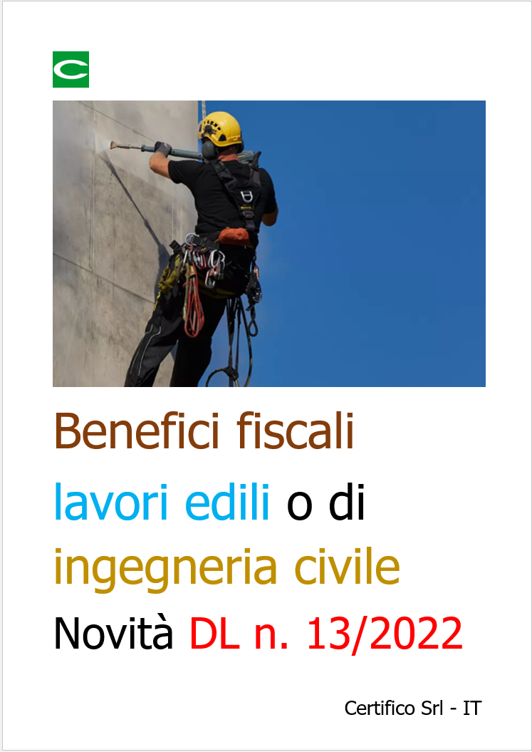 Benefici Fiscali DL 13 2022