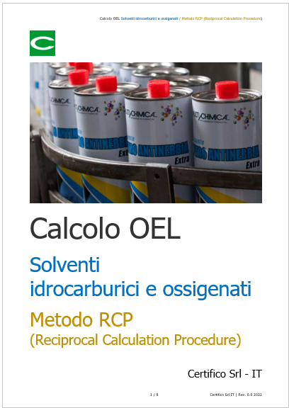 Calcolo OEL Solventi   Metodo RCP