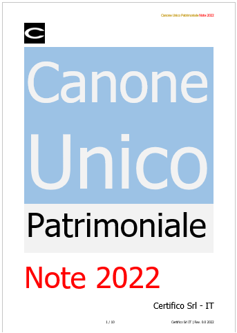 Canone Unico Patrimoniale   Note