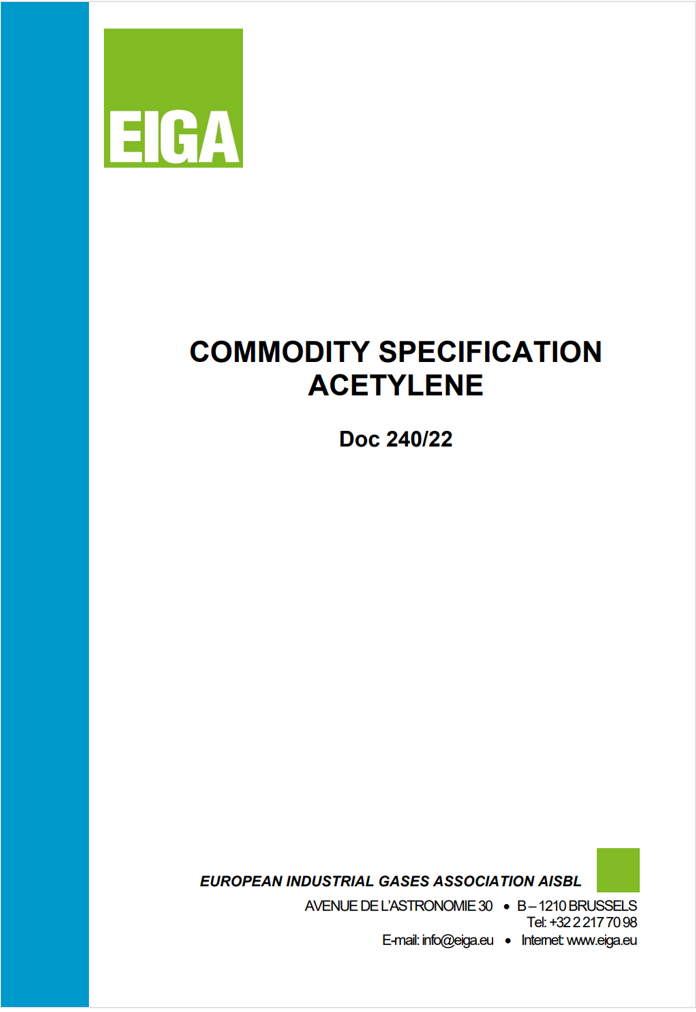 Commodity specification acetylene