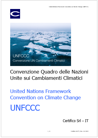 Convenzione Quadro delle Nazioni Unite Cambiamenti Climatici  UNFCCC 