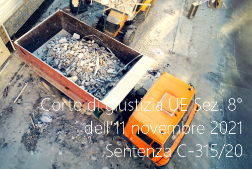 Corte di giustizia UE Sez  8 11 novembre 2021 Sentenza C 315 20