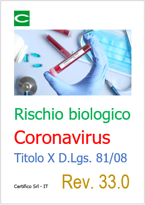 Cover rischio biologico coronavirus Titolo X   33 0 2022