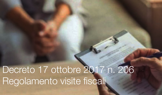 Decreto 17 ottobre 2017 n  206 Visite fiscali