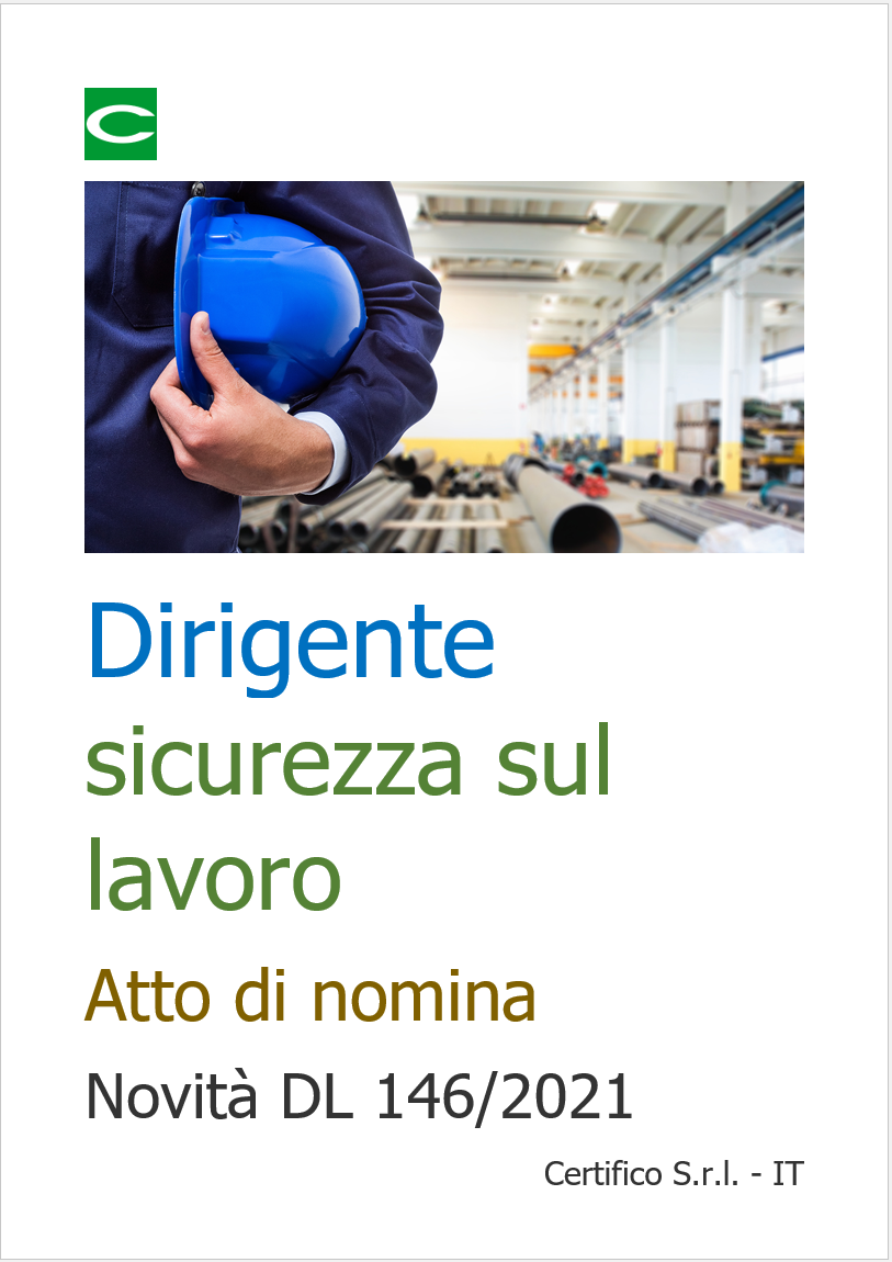 Dirigente per la sicurezza Atto di nomina Rev  0 0 2022