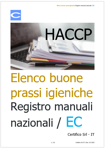 Elenco buone prassi igieniche HACCP   Registro manuali nazionali EC