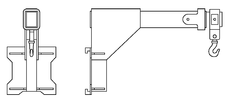 Esempio di attrezzatura con aggancio alla piastra porta forche normalizzata  ISO 2328 