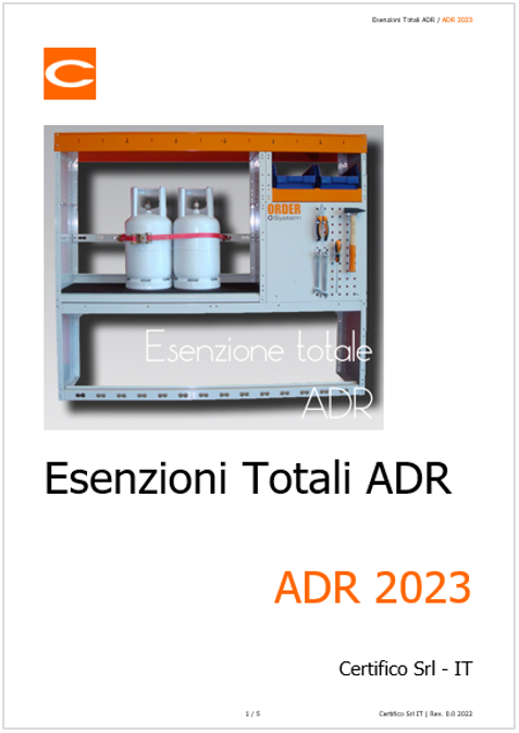 Esenzioni totali ADR 2023