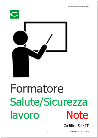 Formatore Sicurezza Salute lavoro   Note