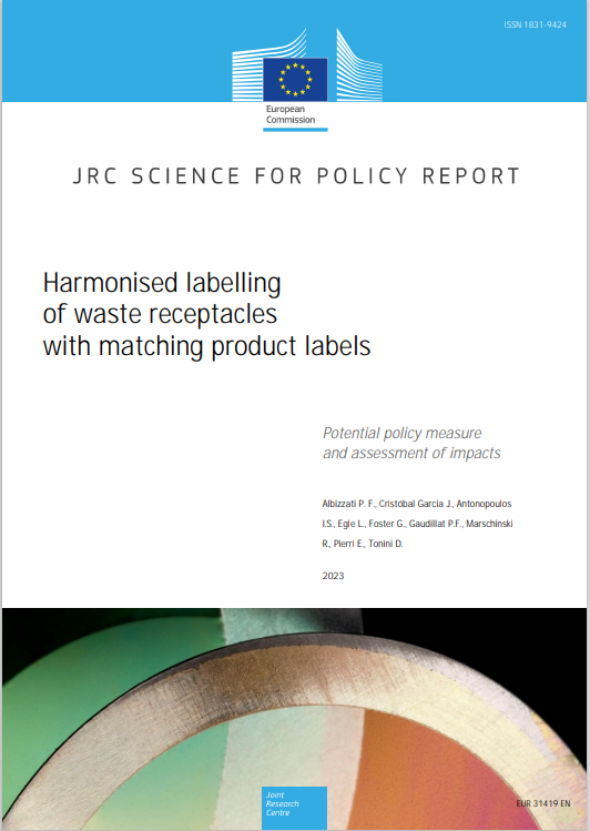 Harmonised labelling of waste receptacles with matching product labels