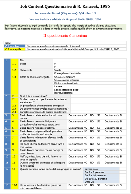 ID 15697   JCQ Questionnaire Modello