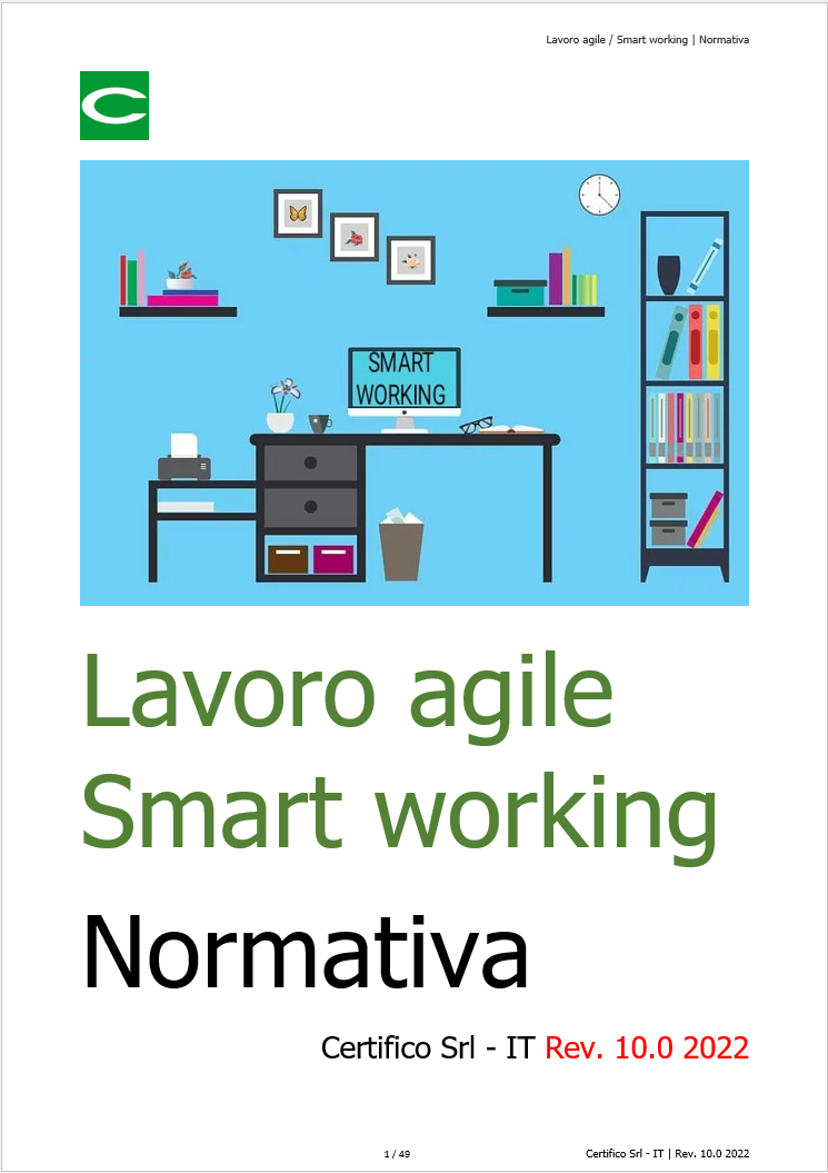 Lavoro agile Smart working   Normativa Rev  10 0 2022