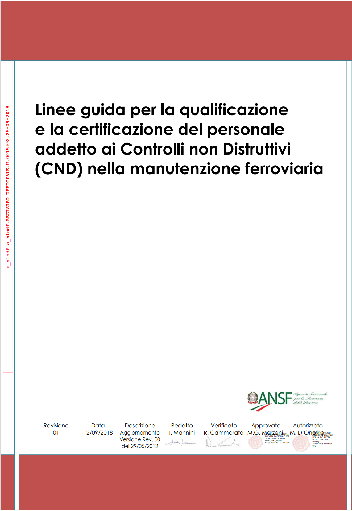 Linee guida Personale addetto ai CND nella manutenzione ferroviaria