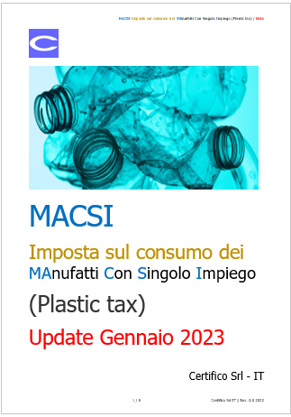 MACSI Imposta sul consumo dei MAnufatti Con Singolo Impiego   Note