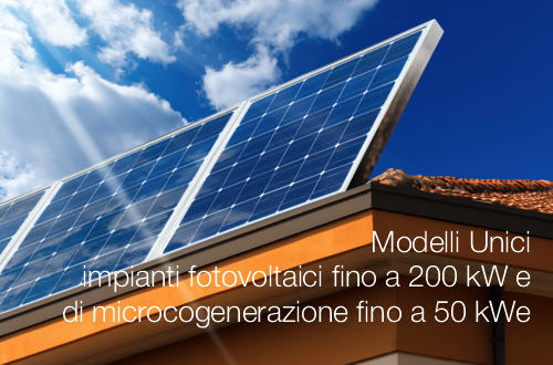 Modelli Unici impianti fotovoltaici