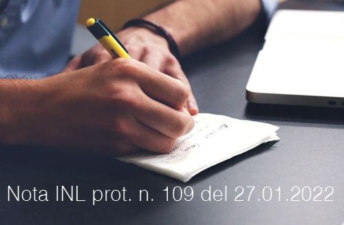 Nota INL prot  n  109 del 27 gennaio 2022