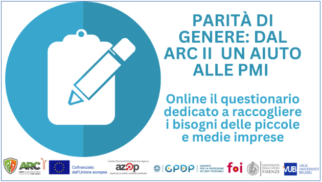 Parita  di genere   Garante Privacy Questionario online progetto ARC II 